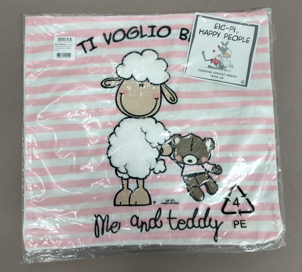 Foderina Cuscino Velluto Happy People Friends-Love 42x42 SENZA IMBOTTITURA