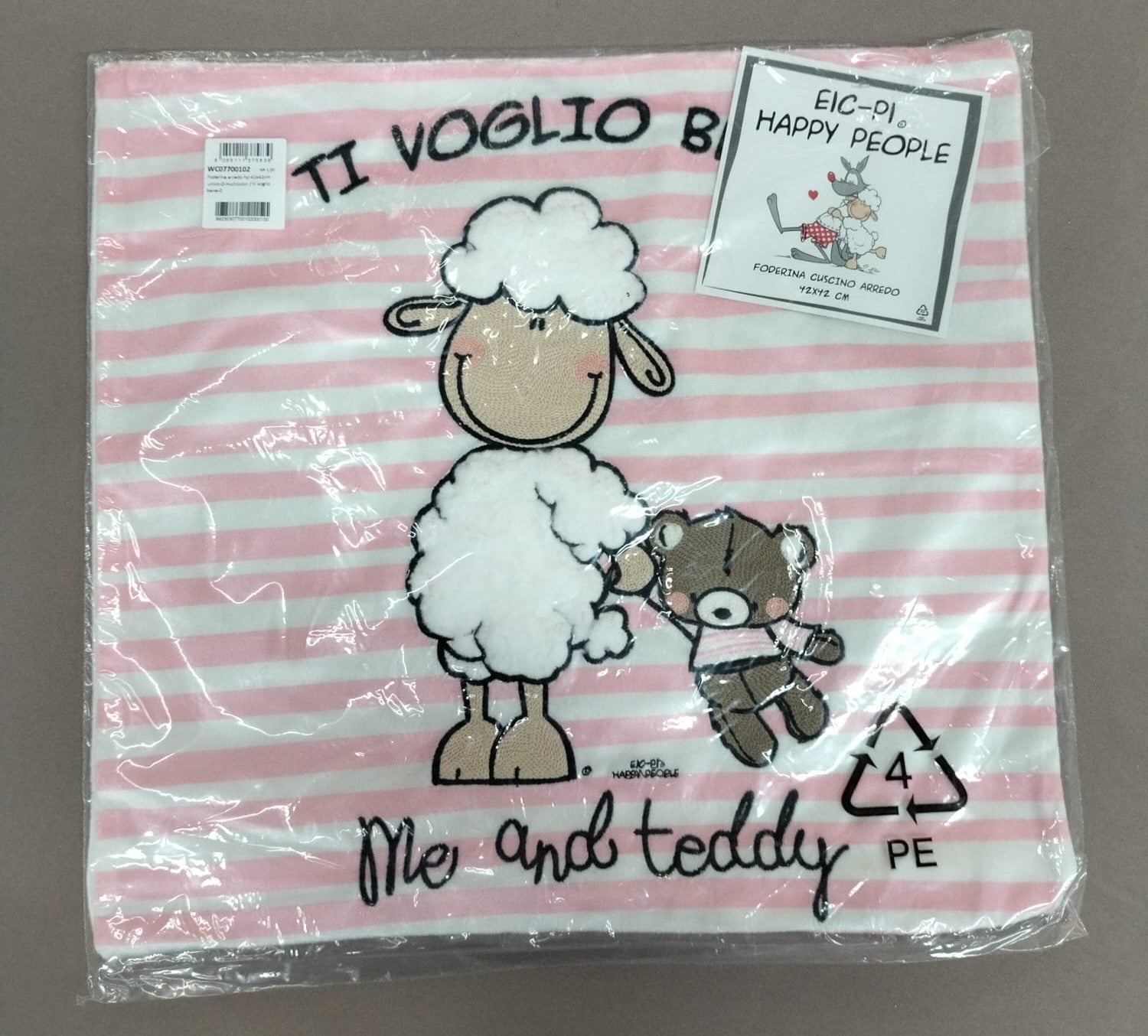 Foderina Cuscino Velluto Happy People Friends-Love 42x42 SENZA IMBOTTITURA