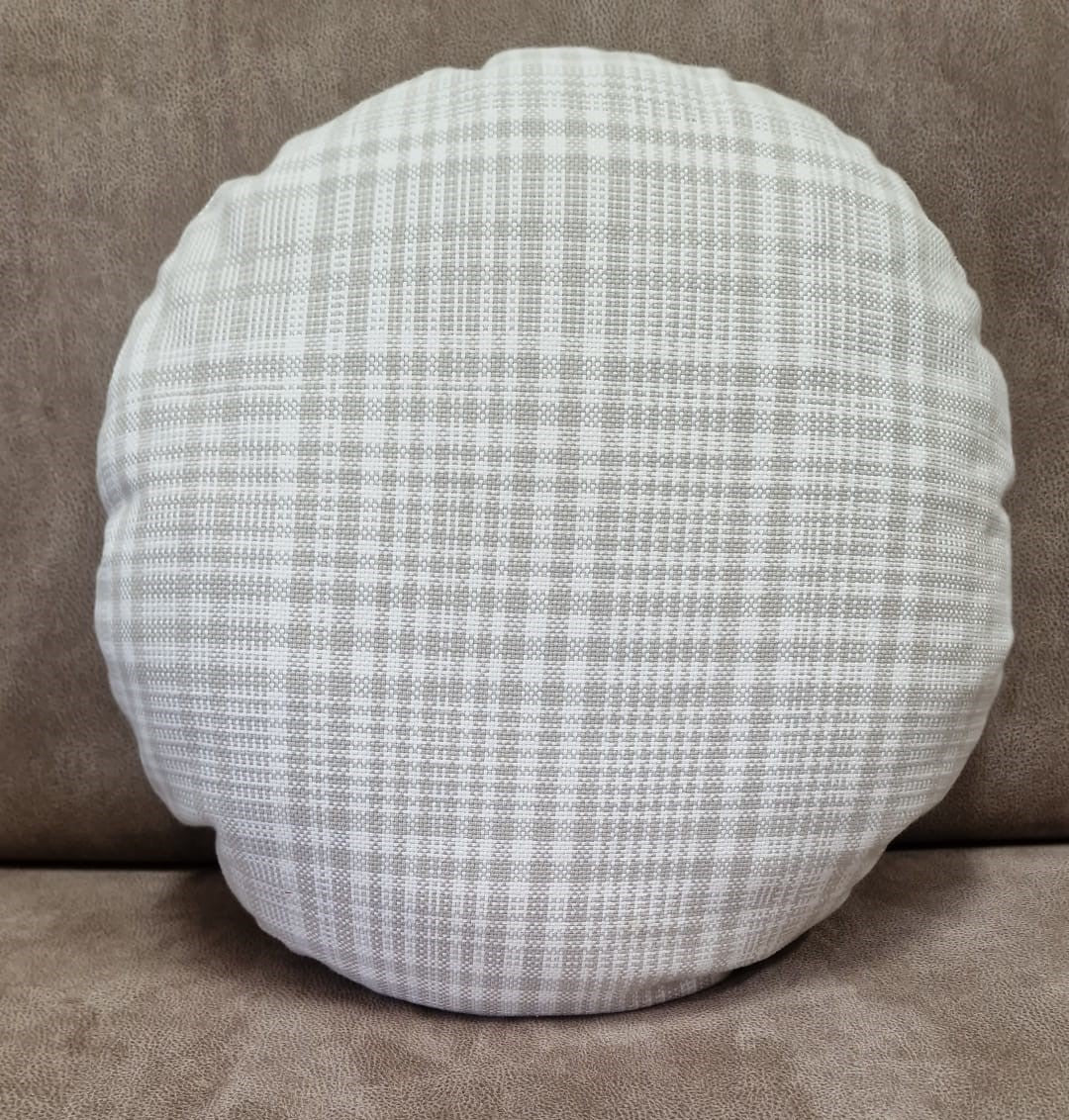 Cuscino Tondo Quadretti Country-Chic