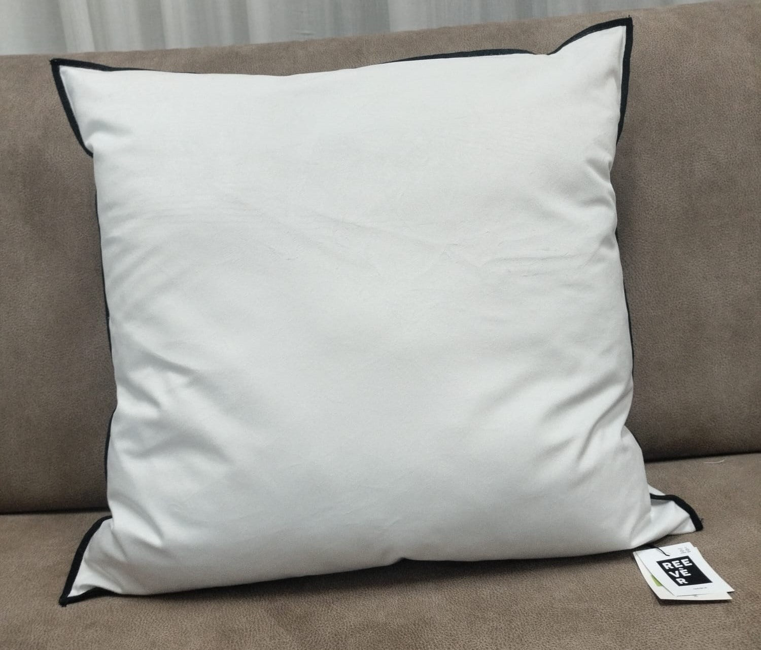 Cuscino Reevèr Velluto Bianco Latte 50x50