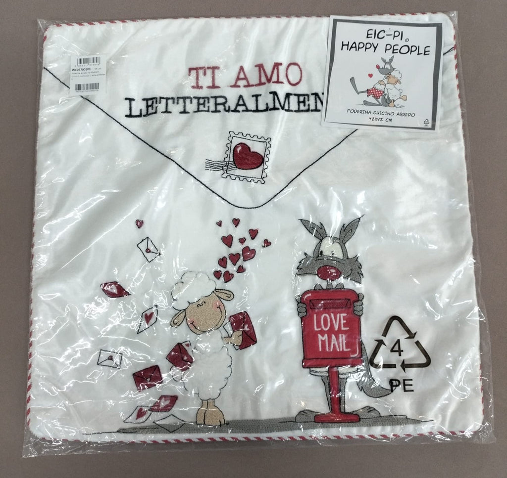 Foderina Cuscino Velluto Happy People Friends-Love 42x42 SENZA IMBOTTITURA