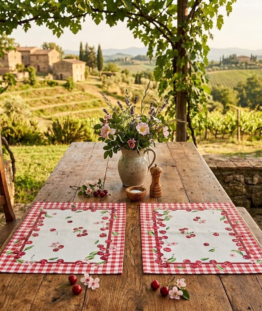 Set 2 tovagliette Casa Anversa Ciliegie cm 40x50