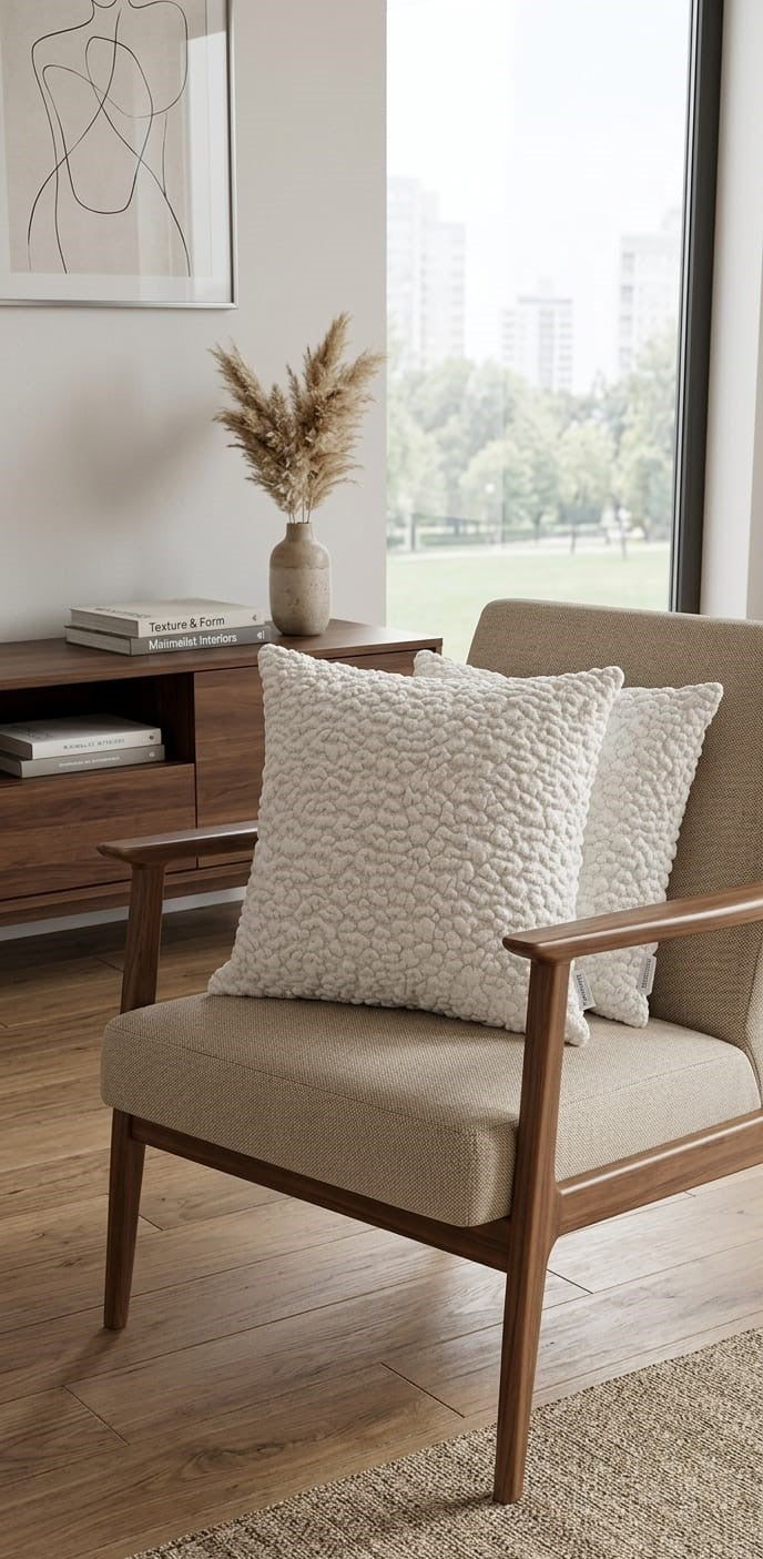Coppia Di Cuscini Rilievo Effetto Nuvola Bianco 45x45