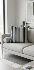 Cuscino Velluto Casa Anversa Fasce/Grigio 50x50