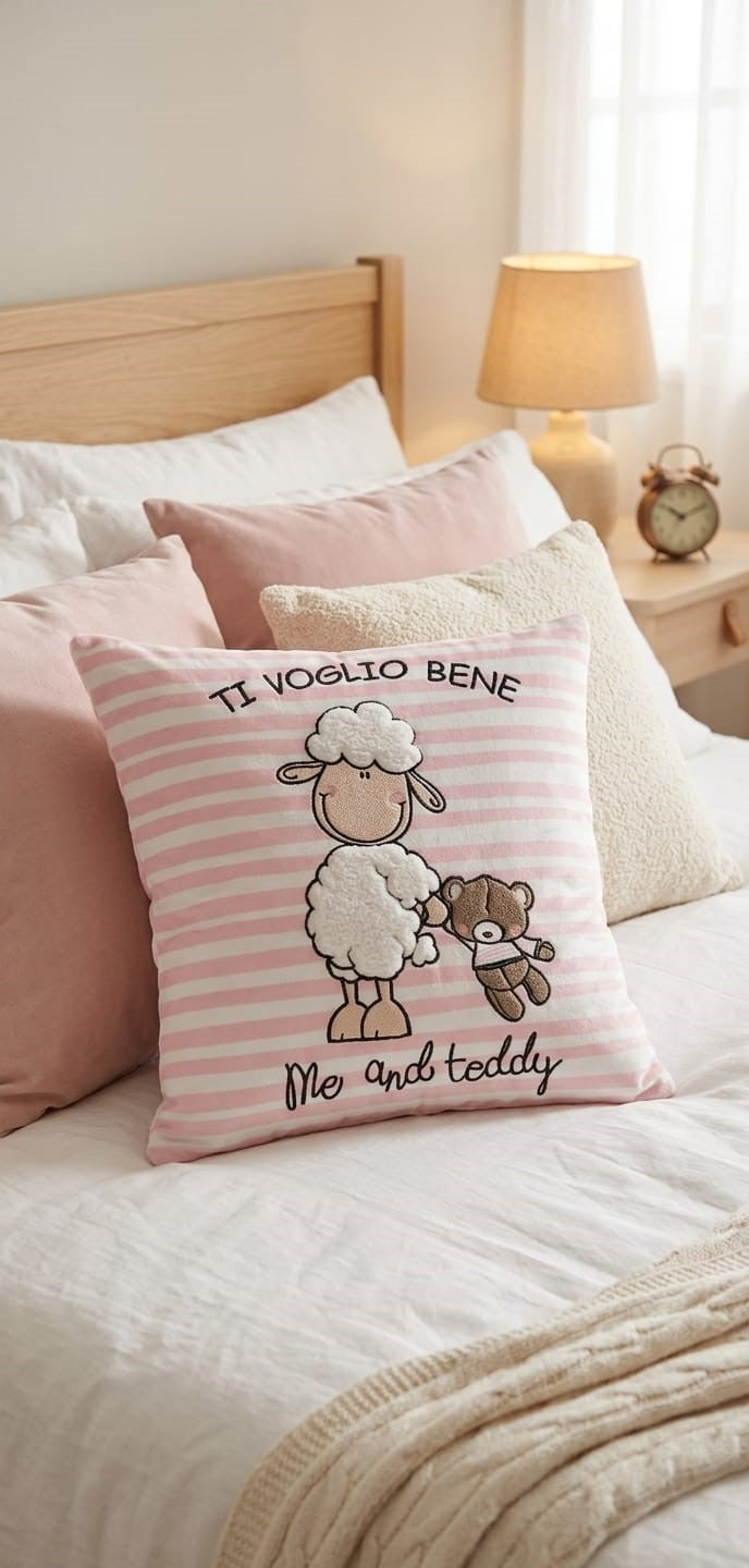 Foderina Cuscino Velluto Happy People Friends-Love 42x42 SENZA IMBOTTITURA