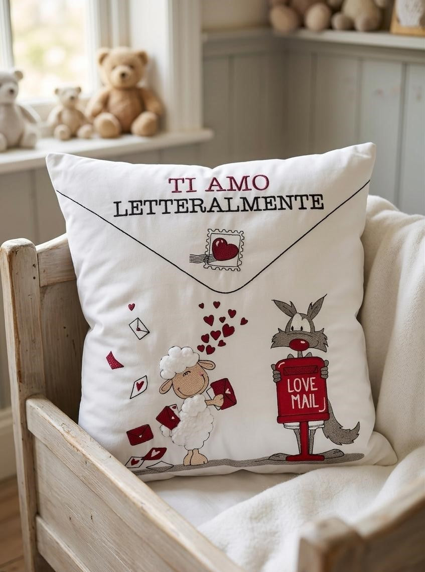 Foderina Cuscino Velluto Happy People Friends-Love 42x42 SENZA IMBOTTITURA