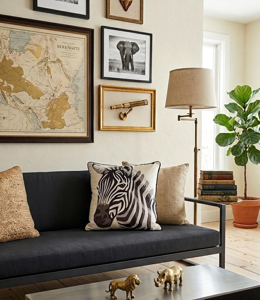 Cuscino Velluto Zebra/Beige 50x50
