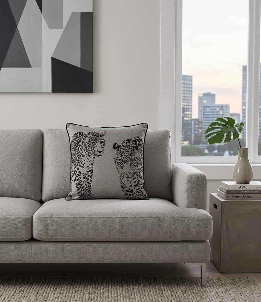Cuscino Velluto Casa Anversa Savana/Grigio 50x50