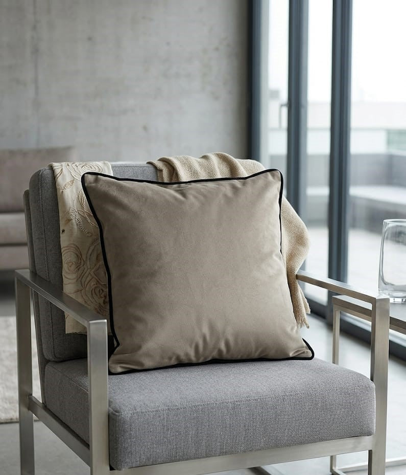 Cuscino Reevèr Velluto Tortora 45x45
