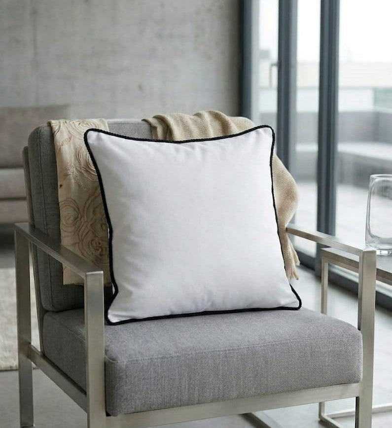 Cuscino Reevèr Velluto Bianco Latte 50x50