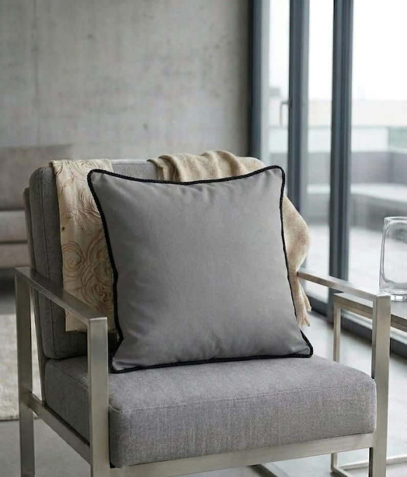 Cuscino Reevèr Velluto Grigio 50x50
